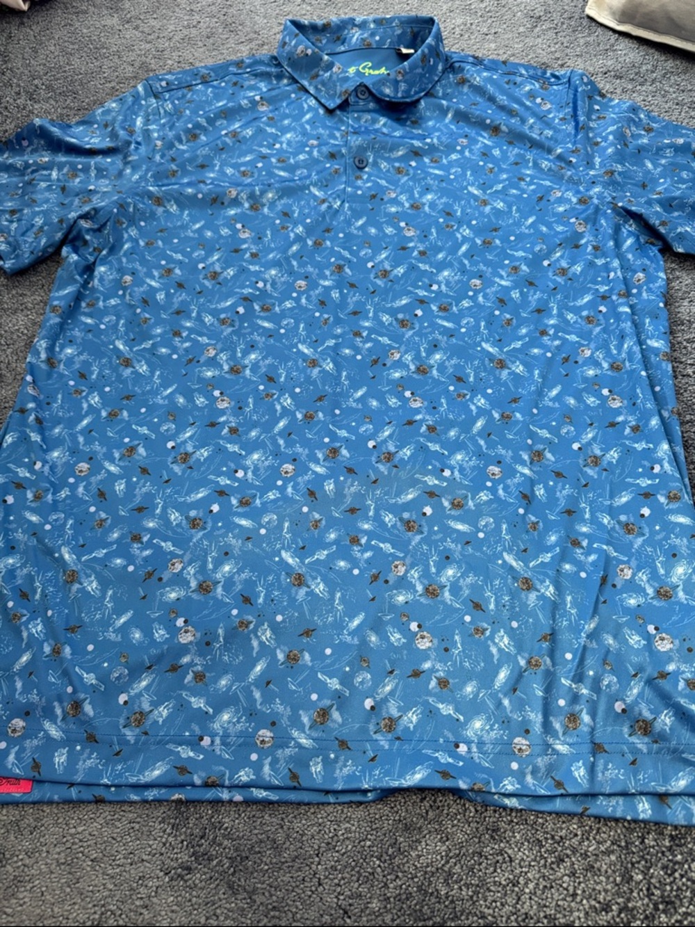 Robert Graham space themed polo shirt- XL